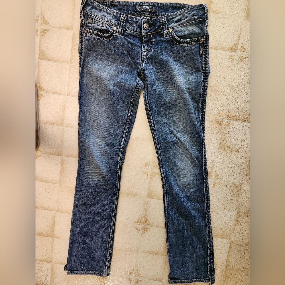 Womens Silver McKenzie Baby Boot Cut Jeans Size 30/34